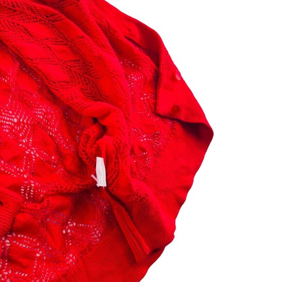 Talbots Womens Red Knit Cardigan Sweater XL Great For A Fancy Dinner Or Pretendi - Picture 4 of 5